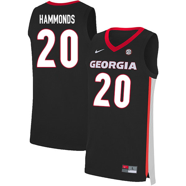 2020 Men #20 Rayshaun Hammonds Georgia Bulldogs College Basketball Jerseys Sale-Black - Click Image to Close